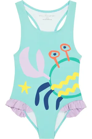 Stella McCartney Ruffle trimmed printed swimsuit