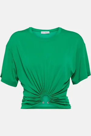 Paco rabanne Embellished jersey crop top