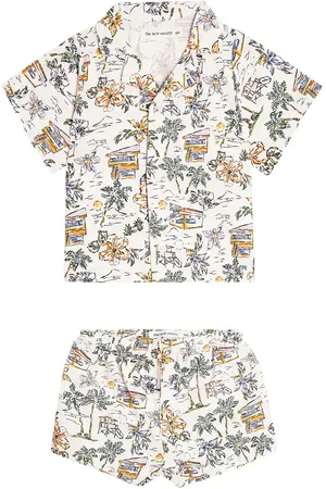 The New Society Baby Belmont cotton shirt and shorts set