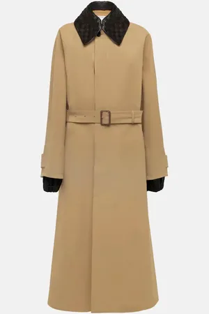 Bottega Veneta Leather-trimmed cotton-blend trench coat