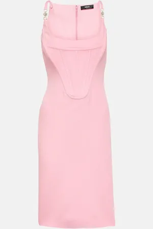 VERSACE Corset crÃªpe midi dress