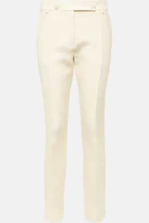 VALENTINO CrÃªpe Couture mid-rise straight pants