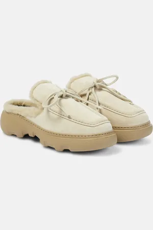 Burberry EKD shearling-lined suede mules
