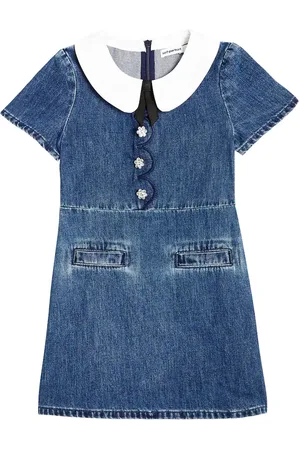 Self-Portrait Bow-detail denim dress