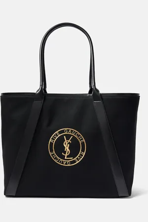 Saint Laurent Rive Gauche embroidered canvas tote bag