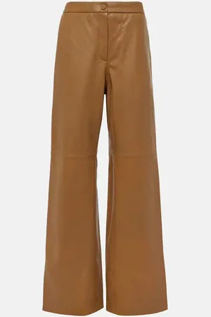 YVES SALOMON High-rise leather wide-leg pants
