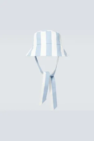 King & Tuckfield Striped cotton canvas bucket hat