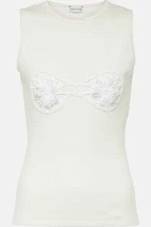MAGDA BUTRYM Crochet-detail cotton top