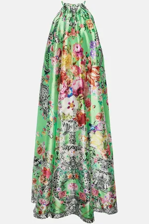 Camilla Trapeze floral taffeta maxi dress