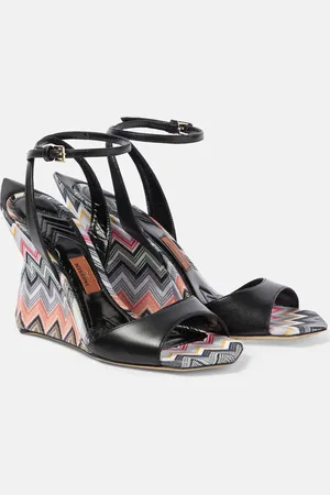 Missoni Zig Zag leather wedge sandals