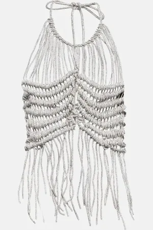 GIUSEPPE DI MORABITO Crystal-embellished crochet top