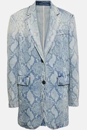Sportmax Snake-effect denim blazer