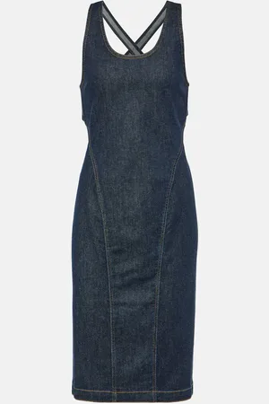 Alaïa AlaÃ¯a Denim midi dress