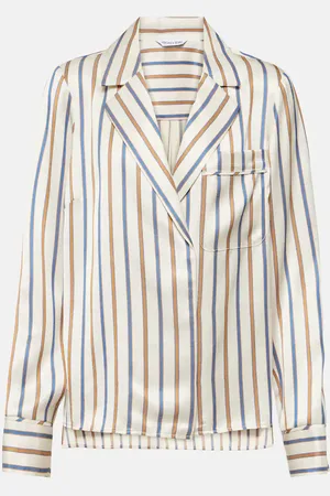 VERONICA BEARD Lusanne striped satin shirt