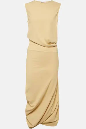 LEMAIRE Gathered cotton jersey midi dress