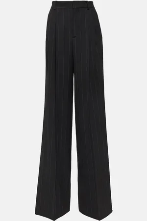Saint Laurent Chalk stripe wool-blend wide-leg pants