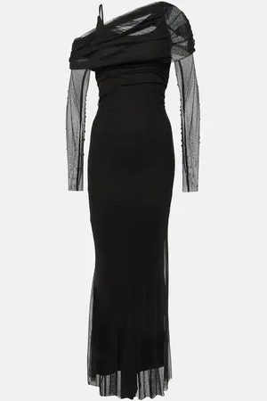 CHRISTOPHER ESBER Veiled off-shoulder silk tulle gown