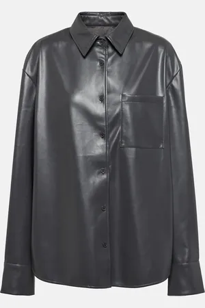 The Frankie Shop Chrissie faux leather shirt