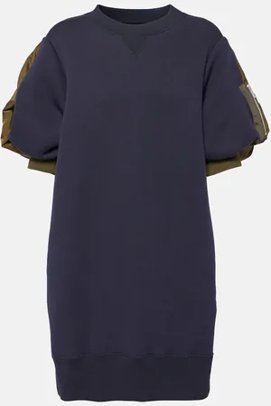 SACAI Cotton-blend sweatshirt dress