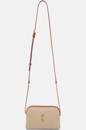 Saint Laurent Gaby leather-trimmed canvas camera bag