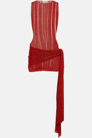 AYA MUSE Draped lamÃ© minidress
