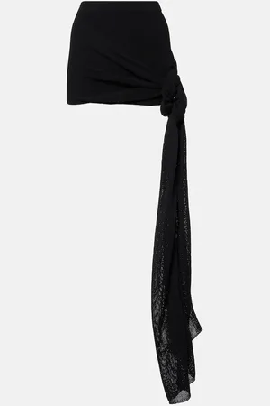AYA MUSE Draped cotton-blend miniskirt