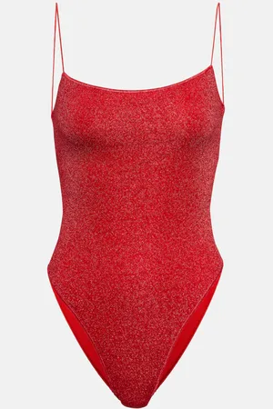 Oseree OsÃ©ree LumiÃ¨re Square lamÃ© swimsuit