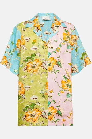 ALÉMAIS AlÃ©mais Mana floral patchwork linen shirt