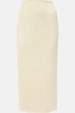 Vince Pleated satin midi skirt