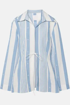 Givenchy 4G striped cotton and linen shirt
