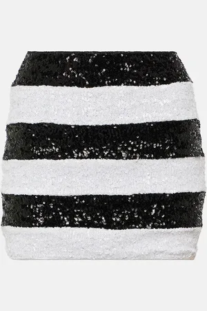Oseree OsÃ©ree Pailettes striped miniskirt