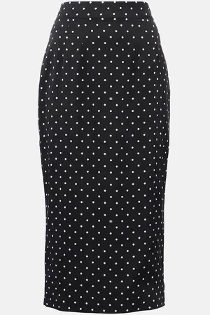 Dolce & Gabbana Polka-dot silk-blend charmeuse pencil skirt