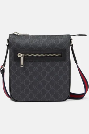 Gucci GG canvas leather-trimmed crossbody bag