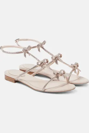 RENE CAOVILLA Caterina bow-detail embellished leather sandals