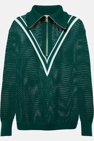 Varley Savannah open-knit cotton polo sweater