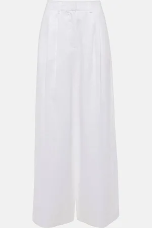 Staud Sasha pleated linen wide-leg pants