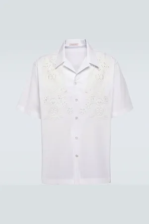 VALENTINO Embroidered cotton poplin bowling shirt