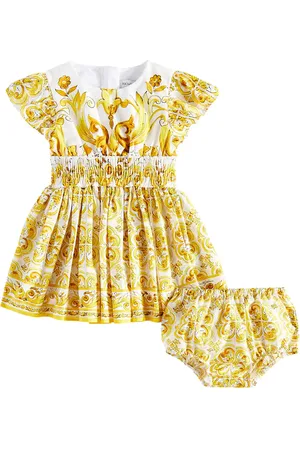 Dolce & Gabbana Baby Majolica cotton dress and bloomers set