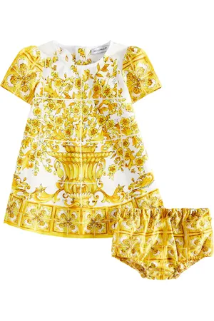 Dolce & Gabbana Baby Majolica cotton dress and bloomers set