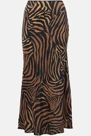 RIXO London Ardith silk crÃªpe de chine midi skirt