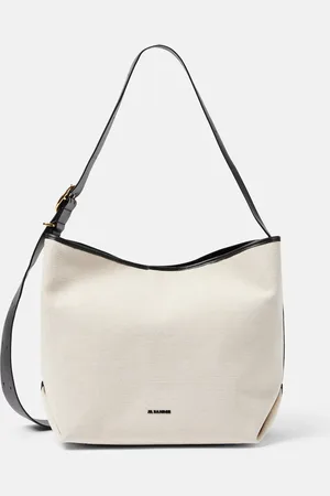 Jil Sander Folded Medium leather-trimmed tote bag