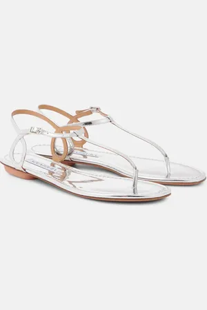 Aquazzura Almost Bare metallic thong sandals
