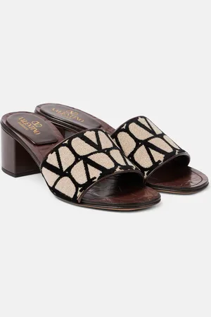 VALENTINO GARAVANI Toile Iconographe 50 mules