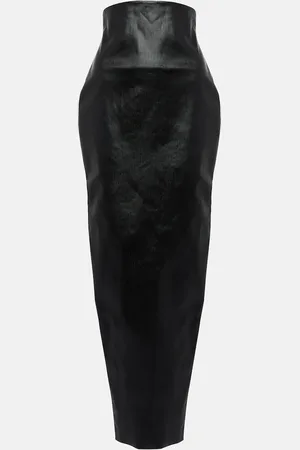 Rick Owens Coated cotton-blend maxi skirt