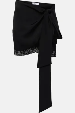 BLUMARINE Lace-trimmed draped miniskirt
