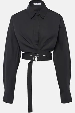 Alaïa AlaÃ¯a Cropped cotton poplin shirt