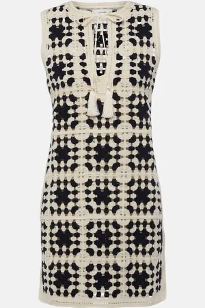 Frame Crochet Tassle cotton-blend minidress