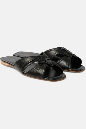 The Row Soft Knot leather slides