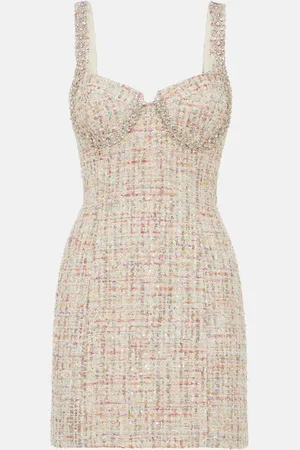Self-Portrait Embellished bouclÃ© minidress