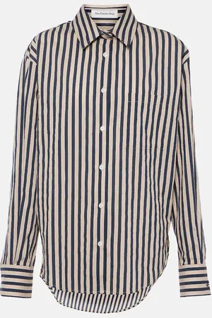 The Frankie Shop Striped cotton-blend shirt